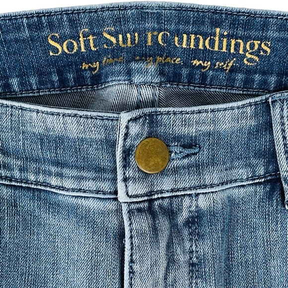 Soft Surroundings Jeans 8 PETITE Blue High Rise Stretch Lace Crochet Hem - Picture 13 of 14